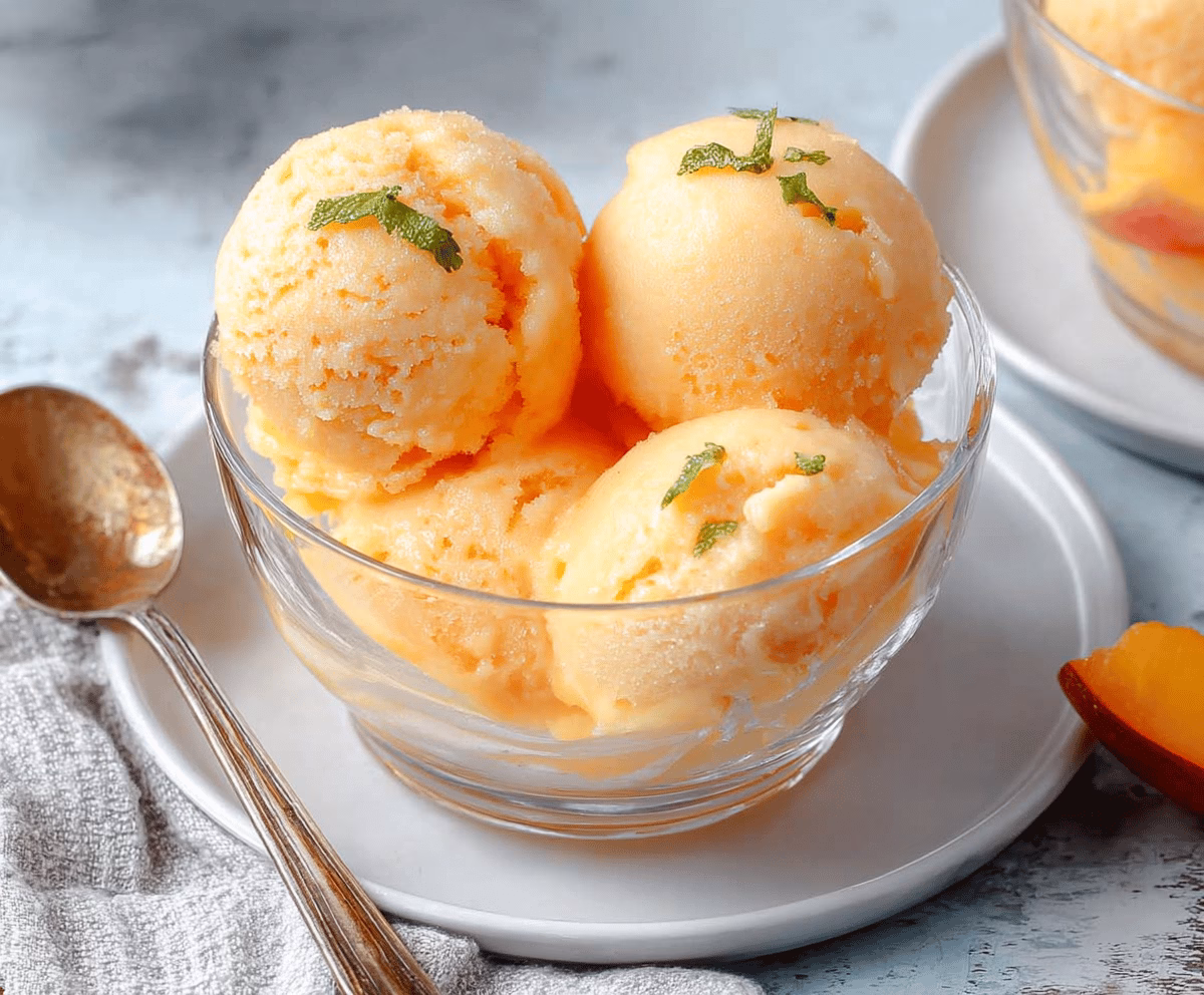 Easy 4-Ingredient Peach Sorbet Recipe