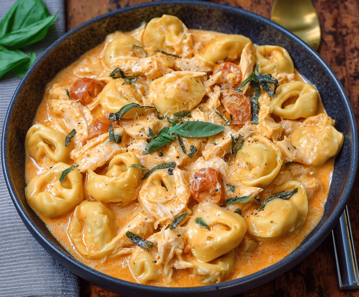 Easy Crockpot Chicken Tortellini Recipe